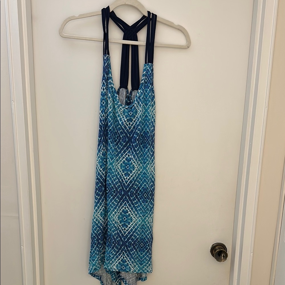 Blue Patterned bathing suit cover up